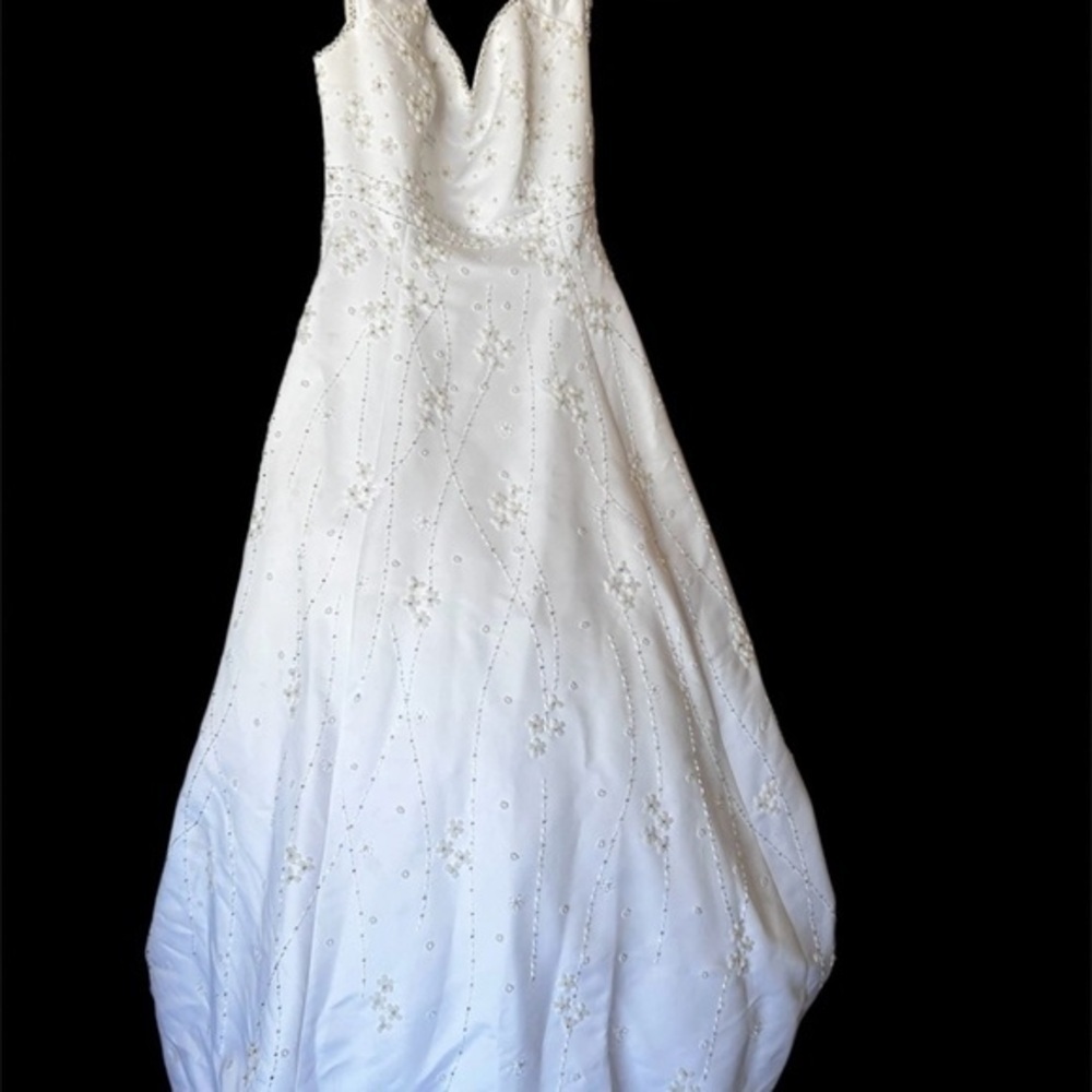 Ginza collection White Cap Sleeve Wedding Gown